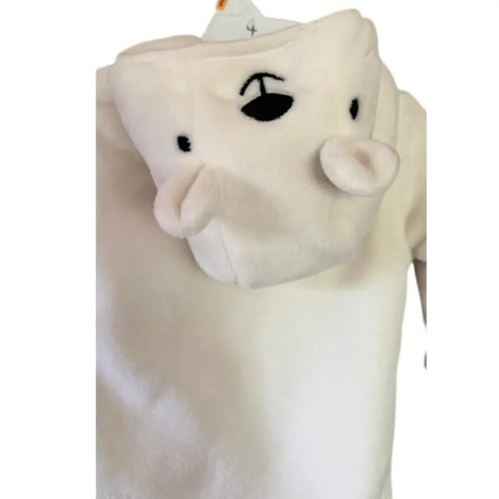 The Children's Place Polar Bear Hooded Fleece Suit One Piece 12-18 Months